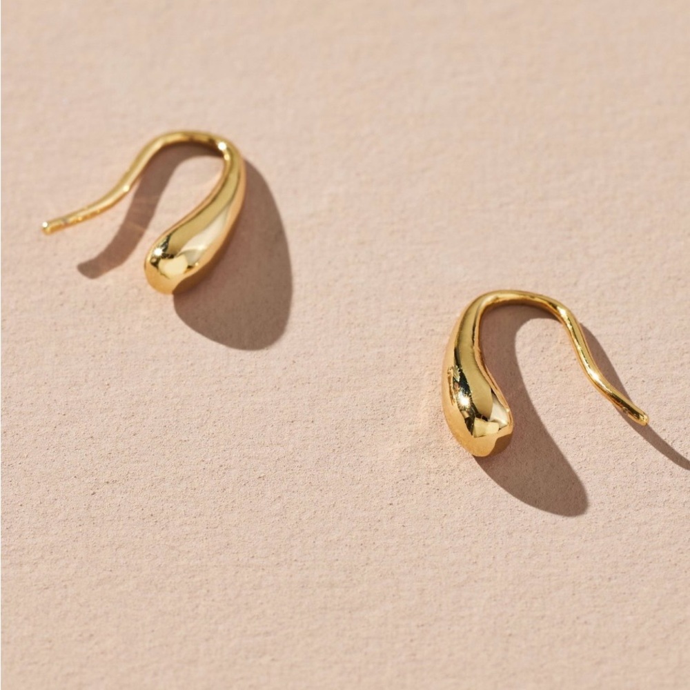 Anthropologie Petra Gold Drop Threader Earrings